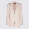 Tom Ford Single Breasted Wool Jacket In Light Blush