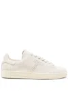 Tom Ford Leather Warwick Sneakers Rubber Sole Perforated Detailing In Neutrals