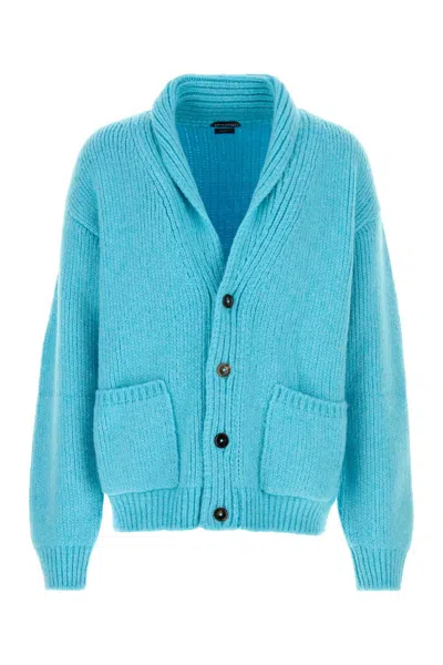 Tom Ford Light-blue Cashmere Cardigan In Gray