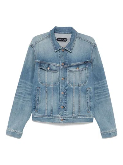 TOM FORD LIGHT BLUE COTTON DENIM JACKET