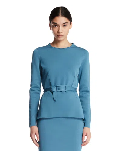 Tom Ford Light Blue Crew Neck Top With Belt