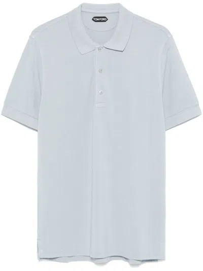 Tom Ford Cut And Sewn Polo Shirt In Blue