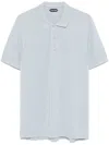 Tom Ford Light Blue Polo Shirt With Front Button Placket In Multi