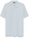 Tom Ford Light Blue Polo Shirt With Front Button Placket In White