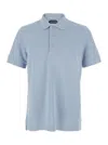 Tom Ford Light-blue Short-sleeves Polo In Cotton Piquet Jersey Man