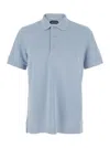 Tom Ford Light-blue Short-sleeves Polo In Cotton Piquet Jersey Man In Blue