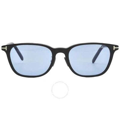 Tom Ford Light Blue Square Men's Sunglasses Ft1040-d 01v 52 In Black / Blue