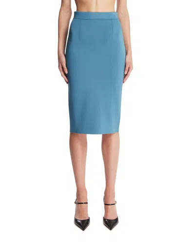 Tom Ford Light Blue Viscose Midi Skirt