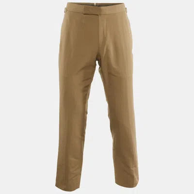 Pre-owned Tom Ford Light Brown Cotton Straight Leg Pants M