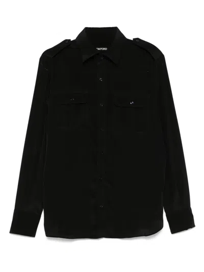 Tom Ford Button-up Cashmere Overshirt In Black