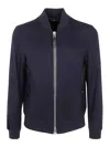 Tom Ford Collar Elasticized Bomber Jacket With Raglan Sleeves In Azul