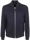 Tom Ford Collar Elasticized Bomber Jacket With Raglan Sleeves In Blue