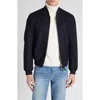 Tom Ford Light Felt Bomber Jacket In Navy