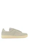 Tom Ford Beige Calf Leather Sneakers In Gray