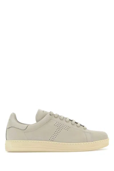 Tom Ford Light Grey Suede Warwick Sneakers