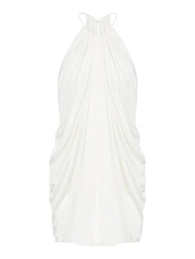 Tom Ford Light Lustrous Jersey Halterneck Cocktail Dress In White