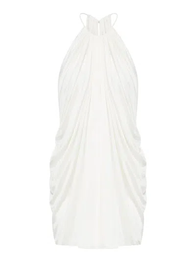 Tom Ford Light Lustrous Jersey Halterneck Cocktail Dress In White