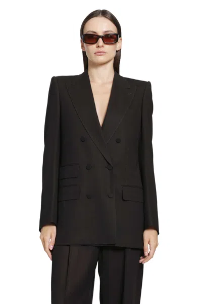 Tom Ford Light Virgin Wool Double-breasted Blazer In Brown