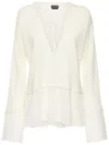 Tom Ford Light White Blouse With V-neck In Multi
