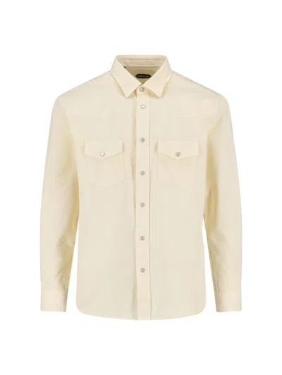 Tom Ford Straight Shirt In Neutral