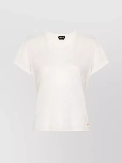 Tom Ford Slub Cotton Jersey Crewneck T-shirt Clothing In White