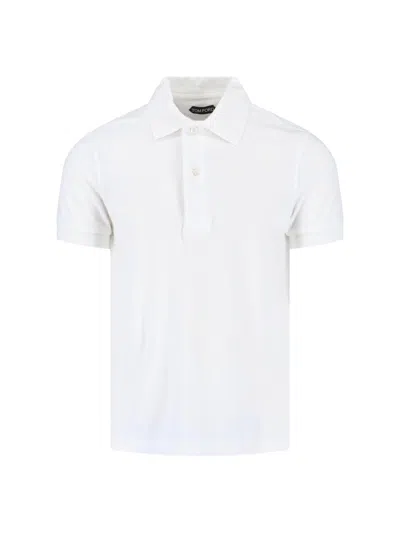 Tom Ford Lightweight Knit Polo Shirt With Mother-of-pearl Buttons In White