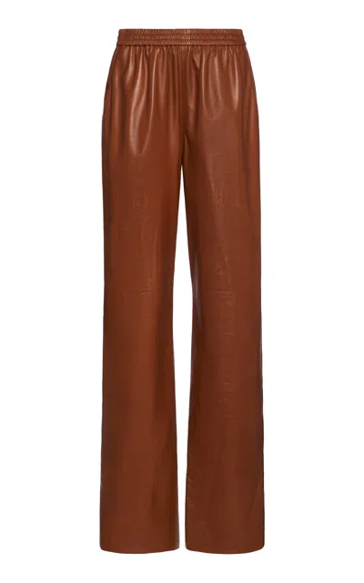 Tom Ford Lightweight Leather Pajama Pants In Brown