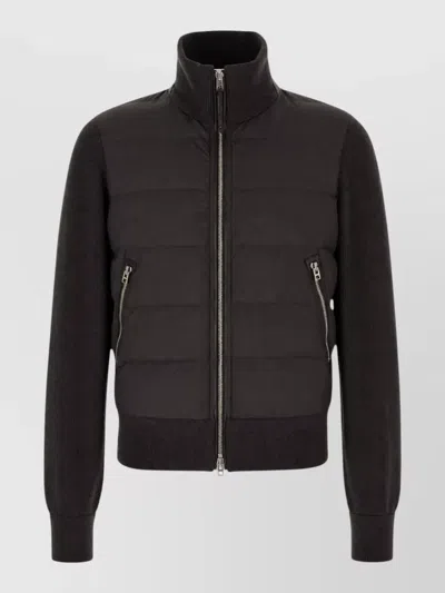 Tom Ford Lightweight Padded Jacket Regular Fit Collar In Black