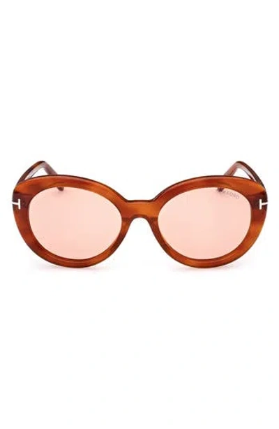 Tom Ford Lily-02 55mm Tinted Cat Eye Sunglasses In Orange