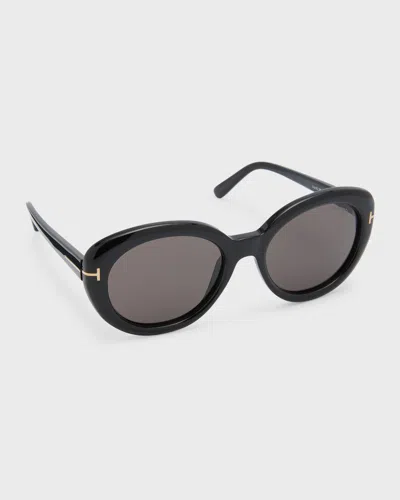 Tom Ford Lily Monochrome Acetate Cat-eye Sunglasses In Black