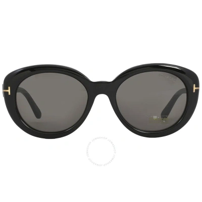 Tom Ford Lily Smoke Oval Ladies Sunglasses Ft1009 01a 55 In Black