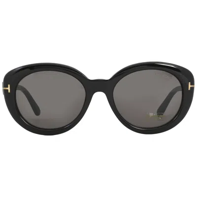 Tom Ford Lily Smoke Oval Ladies Sunglasses Ft1009 01a 55 In Orange