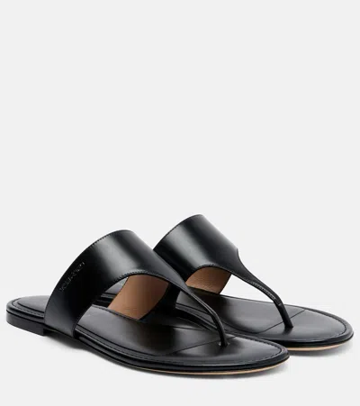 Tom Ford Lina Thong-strap Leather Flat Sandals In Black
