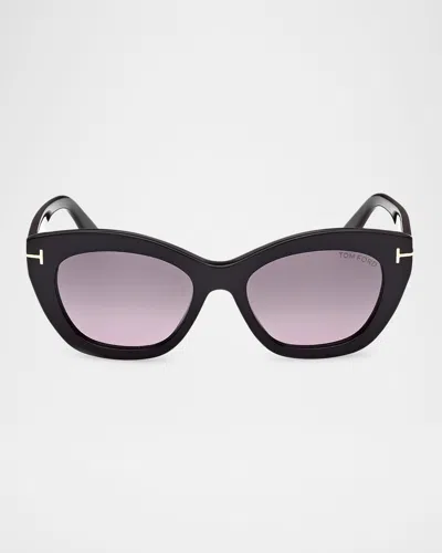 TOM FORD LINDA-02 POLARIZED ACETATE CAT-EYE SUNGLASSES