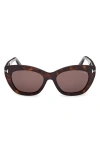 Tom Ford Linda 53mm Butterfly Sunglasses In Brown