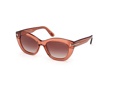 Tom Ford Linda Brown Gradient Cat Eye Ladies Sunglasses Ft1285 42f 53