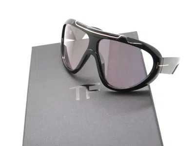 Pre-owned Tom Ford Linden Ft 1094 01v Black/violet Photochromic Ski Shield Sunglasses In Purple