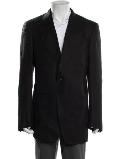 Pre-owned Tom Ford Linen Blazer In Black