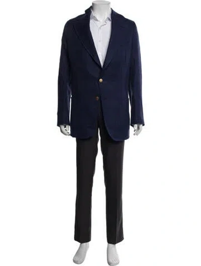 Pre-owned Tom Ford Linen Blazer In Blue