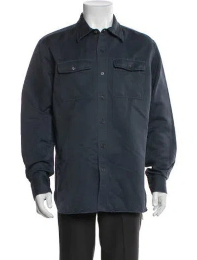 Pre-owned Tom Ford Linen Long Sleeve Denim Shirt In Blue