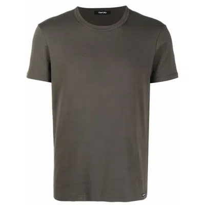 Tom Ford Crew Neck T-shirt Short Sleeves In Brown