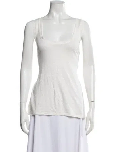 Pre-owned Tom Ford Linen Scoop Neck Top In Neutrals