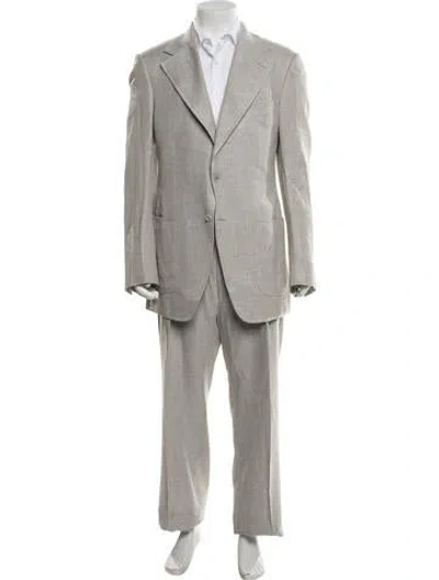 Pre-owned Tom Ford Linen Two-piece Suit In Grey