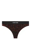Tom Ford Leopard-print Briefs In Brown