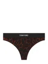 Tom Ford Leopard-print Briefs In Brown