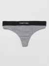 Tom Ford Logo-waistband Briefs In Grey