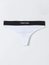 Tom Ford Signature White Thong With Branded Waistband In Stretch Modal Woman In White