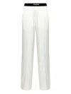 Tom Ford Primrose Liliac Silk Satin Pijama Pants In White