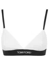 Tom Ford Classic Triangle Signature Bra With Adjustable Straps In White
