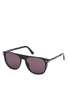 Tom Ford Lionel 55mm Square Sunglasses In Black/purple Solid
